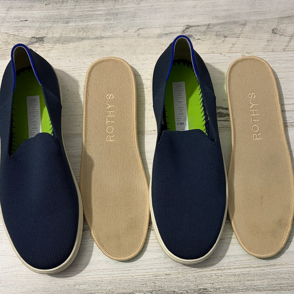 Rothy's The Original Navy Blue Women's Slip-On Sneakers - Picture 10 of 12